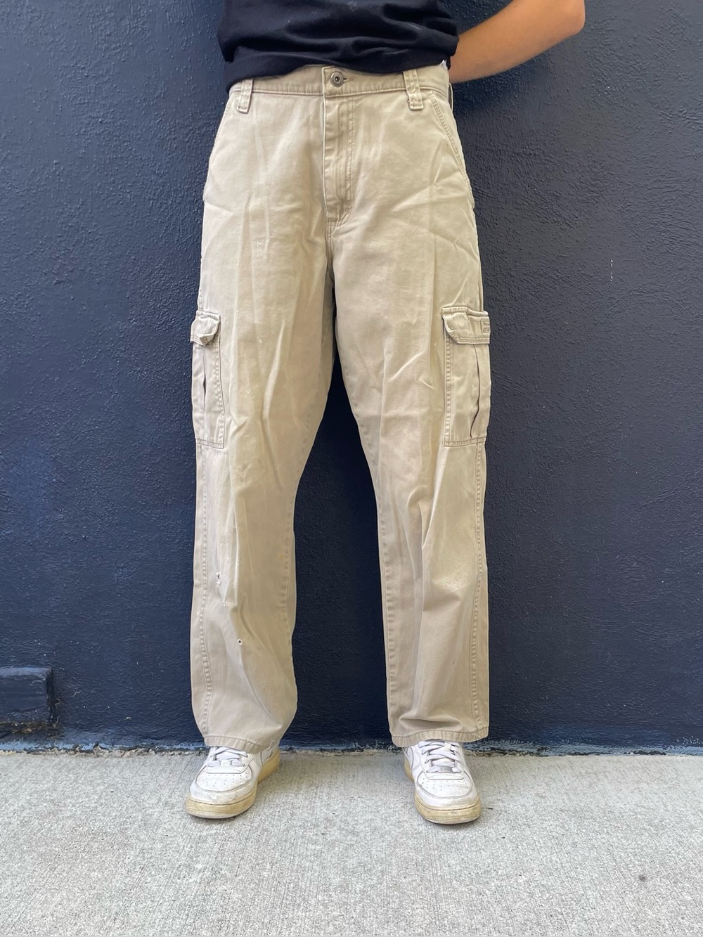 Baggy tan/brown wide leg Wrangler baggy skater cargo pants size 32x30